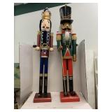 2cnt Large wooden nutcrackers, spear broken