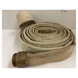 Vntg Fire Hose, Brass Ends?