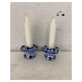 Delft style mini candle holders