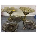 Vntg Green Glass Lot