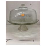 Glass cake stand & cover