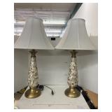 Jonathan mosaic mother of pearl/brass lamps