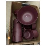 Box of plastic dishes