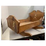 Wooden toy crib