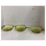 3 Vntg MCM Italian Green Bowls