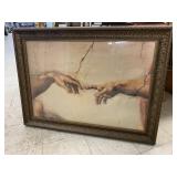 The creation of Adam picture, plastic frame