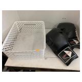 Plastic box and punching gloves