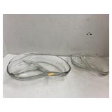 Vntg MCM Fostoria Crystal divided dishes