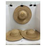 3- woven straw sun hats