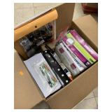 Box of office supplies and misc