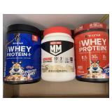 3 Protein Powders, Sixstar and Muscle Milk