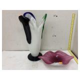 Glass Group, Drip Vase and MCM Bubble Dish