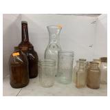 Milk bottle and misc bottles