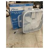 Box fan, turned on