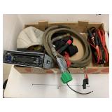 Jumper cables, car radio, hose, misc
