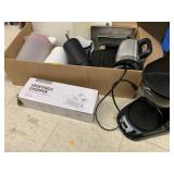 Box of kitchen items and misc