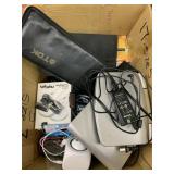 Box of electronic items, cords, misc