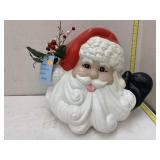 Vntg Ceramic Santa Hear