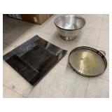 Metal trays and Bowl
