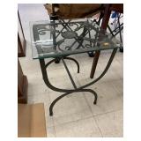 Side table with glass top