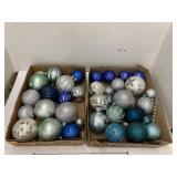 2 flats of Christmas ornaments