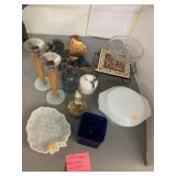 Vintage MCM Items, Cobalt , Candlesticks, Dish