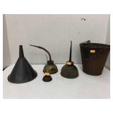 Eagle thumb Oil Cans, Funnel, Bucket