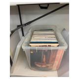 Tote w Lid of LP Vinyl Records