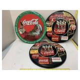 3 Coca Cola signs, Metal and Wood