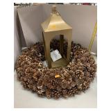 Pine cone Wreath/Table Decor and Lantern