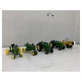4cnt John Deere metal tractors and yellow plastic