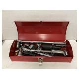 Tool box of assorted sockets & wrenches