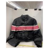 Leather Ladies Coat sz L