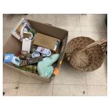 Box with basket and misc