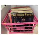 Crate of LP Vinyl Records