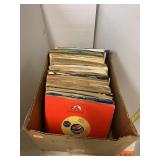 Box of 45 RPM Vinyl Records