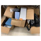 3 boxes of Hat, Cleaning items, misc