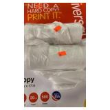 3 reams of paper and 2 rolls of trash bags