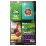 Keurig Coffee. 4 boxes. Green Mountain, Decaf