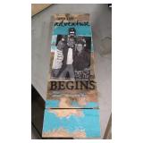 Adventure begins sign