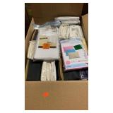 Box of curtains, sheets, misc