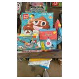 A box of pool floats