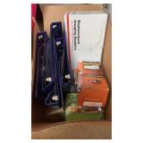 Box of binders and misc