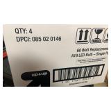 Box w/4-60 watt Replacement A19 LED Bulbs