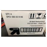 Box w/4-60 watt Replacement A19 LED Bulbs
