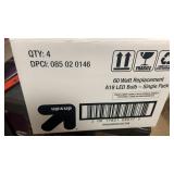 Box w/4-60 watt Replacement A19 LED Bulbs