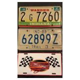 3 vintage license plates