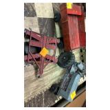 Vtg Metal Tractor/Trailer/Plow Toy