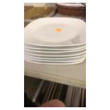Set of 7 white plates