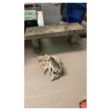 Heavy little decorative bench and angel